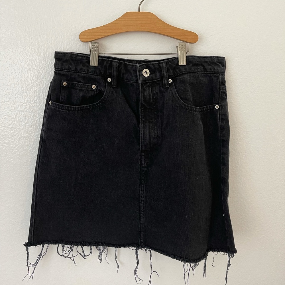 ZARA black denim skirt